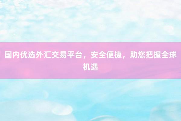 国内优选外汇交易平台，安全便捷，助您把握全球机遇