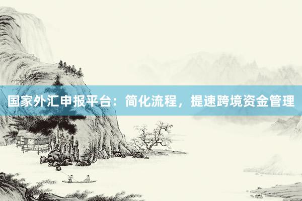 国家外汇申报平台：简化流程，提速跨境资金管理
