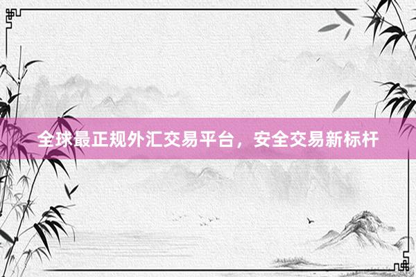 全球最正规外汇交易平台，安全交易新标杆
