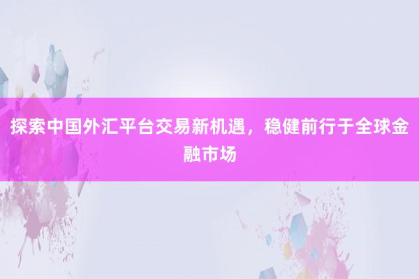 探索中国外汇平台交易新机遇，稳健前行于全球金融市场